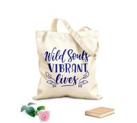 AILOONG Bolsas reutilizables para la compra Almas salvajes Vidas vibrantes Tela de 340g/m² de grosor Plegable