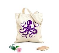 AILOONG Bolsas reutilizables para la compra Aqua Arbiter Pulpo Negro Ícono Místico Marino Tela de 340g/m² de grosor Plegable