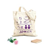 AILOONG Bolsas reutilizables para la compra arte cristiano de moda Tela de 340g/m² de grosor Plegable