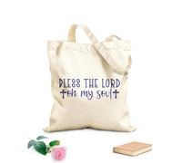 AILOONG Bolsas reutilizables para la compra Bendice al Señor, oh alma mía Tela de 340g/m² de grosor Plegable