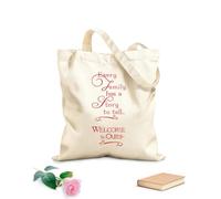 AILOONG Bolsas reutilizables para la compra Cada familia tiene una historia que contar... Bienvenidos a nuestro hogar. Tela de 340g/m² de grosor Plegable