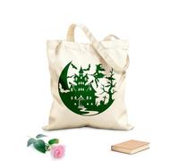 AILOONG Bolsas reutilizables para la compra Casa embrujada de víspera de Todos los Santos, Halloween divertido Tela de 340g/m² de grosor Plegable