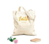 AILOONG Bolsas reutilizables para la compra Cita bíblica: La fe es confianza en lo que esperamos. Tela de 340g/m² de grosor Plegable