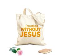 AILOONG Bolsas reutilizables para la compra Citas cristianas: Café escrito al revés es Effoc; no doy café. Tela de 340g/m² de grosor Plegable