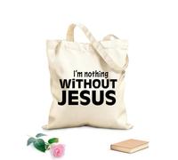 AILOONG Bolsas reutilizables para la compra Citas cristianas: Café escrito al revés es Effoc; no doy café. Tela de 12 oz de grosor Plegable 25x30cm Pequeño