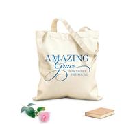 AILOONG Bolsas reutilizables para la compra Citas de letras para letreros de Amazing Grace Tela de 340g/m² de grosor Plegable