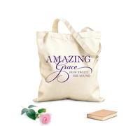 AILOONG Bolsas reutilizables para la compra Citas de letras para letreros de Amazing Grace Tela de 340g/m² de grosor Plegable