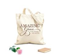 AILOONG Bolsas reutilizables para la compra Citas de letras para letreros de Amazing Grace Tela de 340g/m² de grosor Plegable