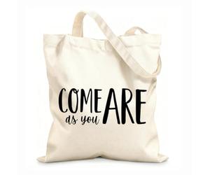 AILOONG Bolsas reutilizables para la compra Citas inspiradoras de Ven tal como eres Tela de 12 oz de grosor Plegable 35x40cm Grande