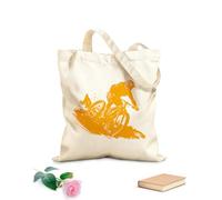 AILOONG Bolsas reutilizables para la compra Conquistando la subida Ciclista llegando a la cima Tela de 340g/m² de grosor Plegable