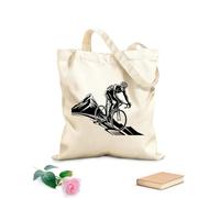 AILOONG Bolsas reutilizables para la compra Cresta del coraje: conquista la cima de la montaña Tela de 12 oz de grosor Plegable 35x40cm Grande