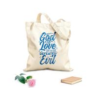 AILOONG Bolsas reutilizables para la compra Dios es amor y ha vencido al mal. Tela de 340g/m² de grosor Plegable