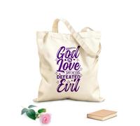 AILOONG Bolsas reutilizables para la compra Dios es amor y ha vencido al mal. Tela de 340g/m² de grosor Plegable