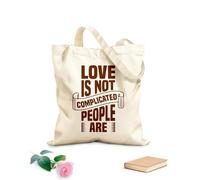 AILOONG Bolsas reutilizables para la compra El amor no es complicado, la gente es arte tipográfico. Tela de 340g/m² de grosor Plegable