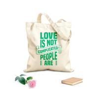 AILOONG Bolsas reutilizables para la compra El amor no es complicado, la gente es arte tipográfico. Tela de 340g/m² de grosor Plegable