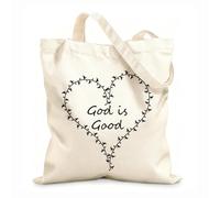 AILOONG Bolsas reutilizables para la compra Elemento religioso dibujado a mano con arte cristiano Tela de 12 oz de grosor Plegable 35x40cm Grande