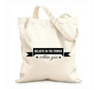 AILOONG Bolsas reutilizables para la compra La Biblia Cristiana cree en el poder que hay dentro de ti Tela de 12 oz de grosor Plegable 35x40cm Grande