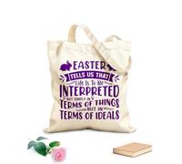 AILOONG Bolsas reutilizables para la compra La Pascua nos enseña que la vida no debe interpretarse sólo en términos de cosas sino en términos de ideales. Tela de 340g/m² de grosor Plegable