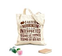 AILOONG Bolsas reutilizables para la compra La Pascua nos enseña que la vida no debe interpretarse sólo en términos de cosas sino en términos de ideales. Tela de 340g/m² de grosor Plegable
