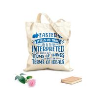 AILOONG Bolsas reutilizables para la compra La Pascua nos enseña que la vida no debe interpretarse sólo en términos de cosas sino en términos de ideales. Tela de 340g/m² de grosor Plegable