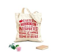 AILOONG Bolsas reutilizables para la compra La Pascua nos enseña que la vida no debe interpretarse sólo en términos de cosas sino en términos de ideales. Tela de 340g/m² de grosor Plegable
