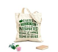 AILOONG Bolsas reutilizables para la compra La Pascua nos enseña que la vida no debe interpretarse sólo en términos de cosas sino en términos de ideales. Tela de 340g/m² de grosor Plegable