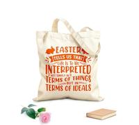AILOONG Bolsas reutilizables para la compra La Pascua nos enseña que la vida no debe interpretarse sólo en términos de cosas sino en términos de ideales. Tela de 340g/m² de grosor Plegable