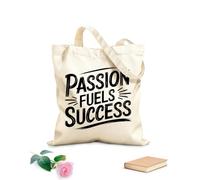 AILOONG Bolsas reutilizables para la compra Logre el éxito dejando que la pasión impulse cada paso Tela de 12 oz de grosor Plegable 25x30cm Pequeño