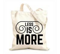 AILOONG Bolsas reutilizables para la compra Menos es más Tela de 12 oz de grosor Plegable 25x30cm Pequeño