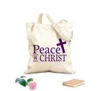 AILOONG Bolsas reutilizables para la compra Mi paz os doy paz en Cristo escritura bíblica del evangelio de juan Tela de 340g/m² de grosor Plegable
