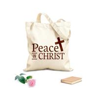 AILOONG Bolsas reutilizables para la compra Mi paz os doy paz en Cristo escritura bíblica del evangelio de juan Tela de 340g/m² de grosor Plegable