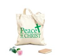 AILOONG Bolsas reutilizables para la compra Mi paz os doy paz en Cristo escritura bíblica del evangelio de juan Tela de 340g/m² de grosor Plegable
