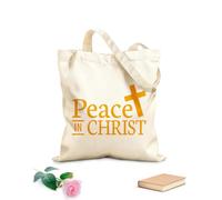 AILOONG Bolsas reutilizables para la compra Mi paz os doy paz en Cristo escritura bíblica del evangelio de juan Tela de 340g/m² de grosor Plegable