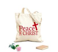 AILOONG Bolsas reutilizables para la compra Mi paz os doy paz en Cristo escritura bíblica del evangelio de juan Tela de 340g/m² de grosor Plegable