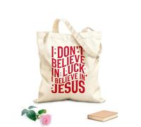 AILOONG Bolsas reutilizables para la compra No creo en la suerte, creo en Jesús. Tela de 340g/m² de grosor Plegable