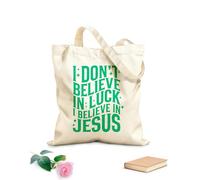 AILOONG Bolsas reutilizables para la compra No creo en la suerte, creo en Jesús. Tela de 340g/m² de grosor Plegable
