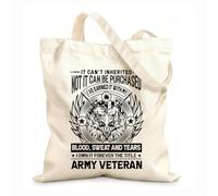 AILOONG Bolsas reutilizables para la compra No se puede heredar, no se puede comprar. Lo gané con mi sangre, sudor y lágrimas. Tela de 12 oz de grosor Plegable 31x36cm Mediano