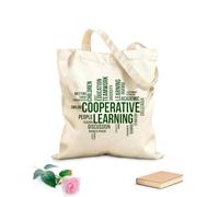AILOONG Bolsas reutilizables para la compra Nube de palabras de aprendizaje cooperativo Tela de 340g/m² de grosor Plegable
