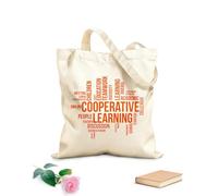 AILOONG Bolsas reutilizables para la compra Nube de palabras de aprendizaje cooperativo Tela de 340g/m² de grosor Plegable