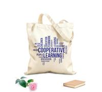 AILOONG Bolsas reutilizables para la compra Nube de palabras de aprendizaje cooperativo Tela de 340g/m² de grosor Plegable