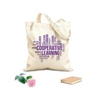 AILOONG Bolsas reutilizables para la compra Nube de palabras de aprendizaje cooperativo Tela de 340g/m² de grosor Plegable
