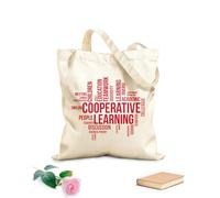 AILOONG Bolsas reutilizables para la compra Nube de palabras de aprendizaje cooperativo Tela de 340g/m² de grosor Plegable