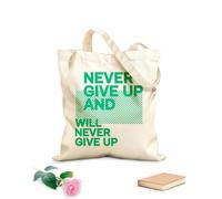AILOONG Bolsas reutilizables para la compra Nunca te rindas y nunca te rendirás tipografía de eslogan Tela de 340g/m² de grosor Plegable