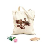 AILOONG Bolsas reutilizables para la compra Pintura digital de silueta negra Tela de 340g/m² de grosor Plegable