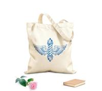 AILOONG Bolsas reutilizables para la compra Poste de barbero con alas, objeto estilo tatuaje Tela de 340g/m² de grosor Plegable