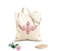 AILOONG Bolsas reutilizables para la compra Poste de barbero con alas, objeto estilo tatuaje Tela de 340g/m² de grosor Plegable