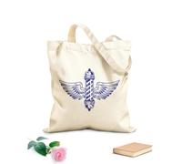 AILOONG Bolsas reutilizables para la compra Poste de barbero con alas, objeto estilo tatuaje Tela de 340g/m² de grosor Plegable