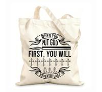 AILOONG Bolsas reutilizables para la compra Proverbios bíblicos cristianos Tela de 12 oz de grosor Plegable 25x30cm Pequeño