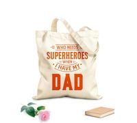 AILOONG Bolsas reutilizables para la compra ¿Quién necesita superhéroes cuando tengo el Día del Padre de mi papá? Tela de 340g/m² de grosor Plegable