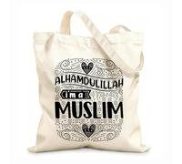 AILOONG Bolsas reutilizables para la compra Ramadán, recarga tu fe, religión musulmana, mes sagrado, tipografía Tela de 12 oz de grosor Plegable 35x40cm Grande